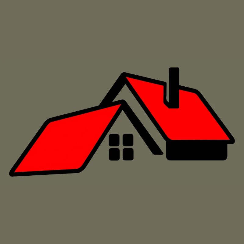 Haus mit rotem Dachlogo