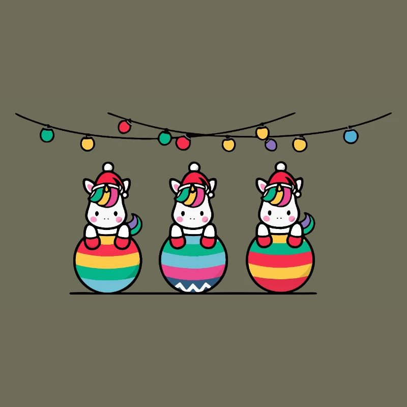 3 Einhörner Weihnachtskugeln Freunde