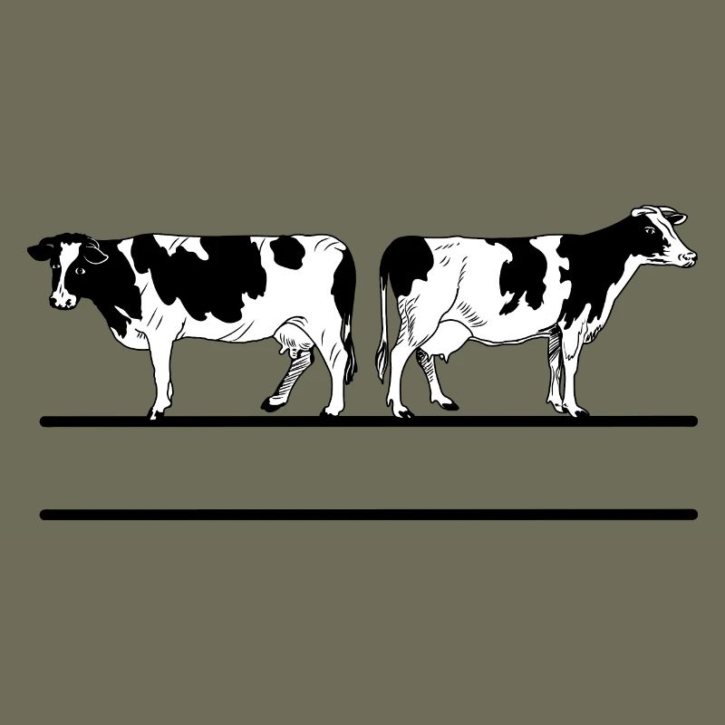 Monogramme de vaches blanches noires