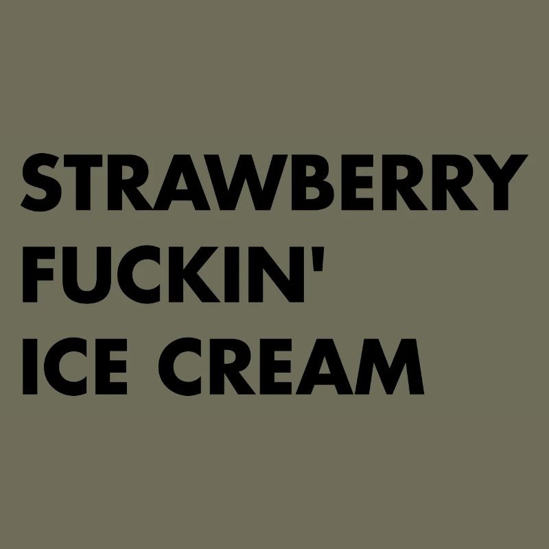 Erdbeer Eis - schwarzer Schriftzug