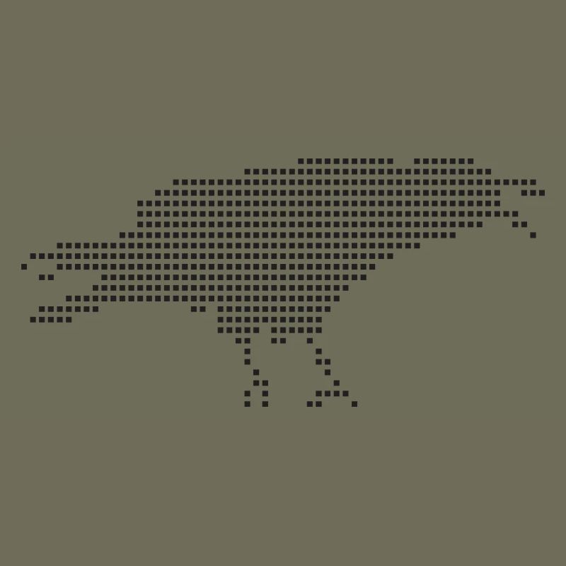 Raven Pixel Dot Silhouette