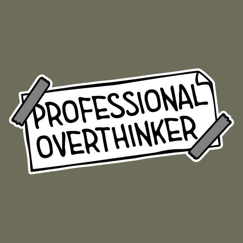 Professional Overthinker Funny Brooding Anxiety Logo