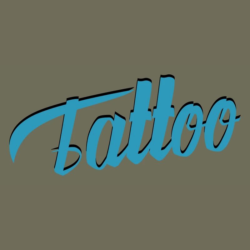 Tattoo Script in Teal