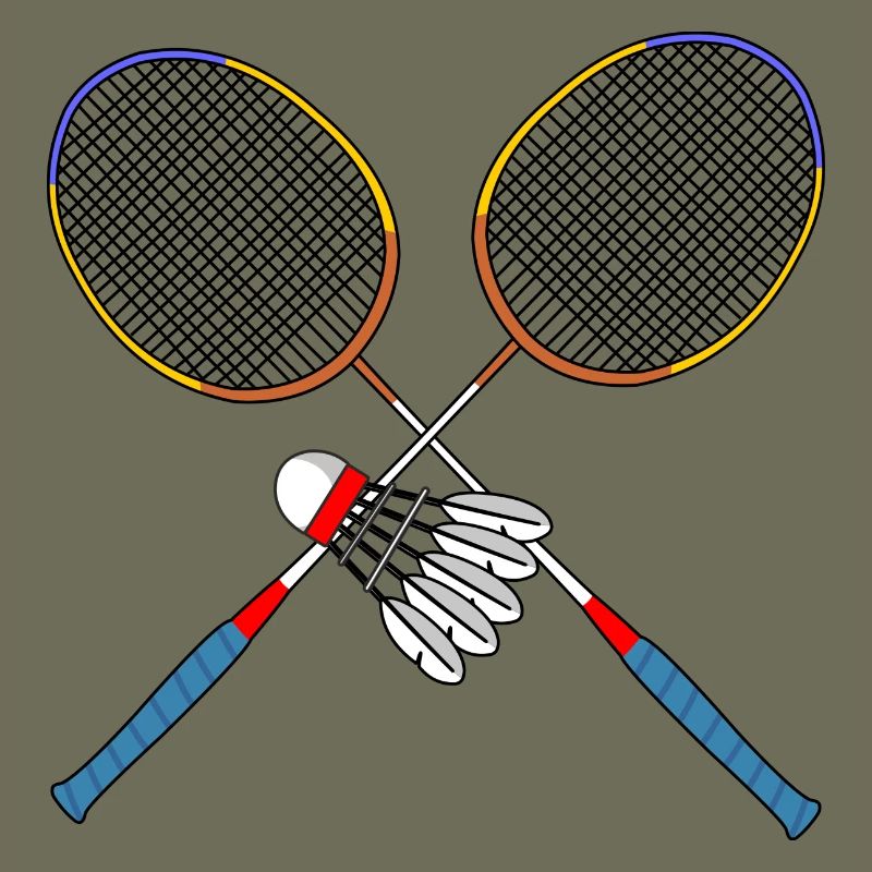 Badmintonschläger und Shuttle