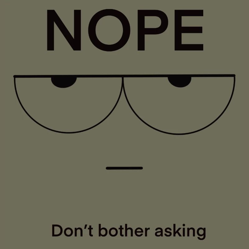 Nope Don't Bother Asking