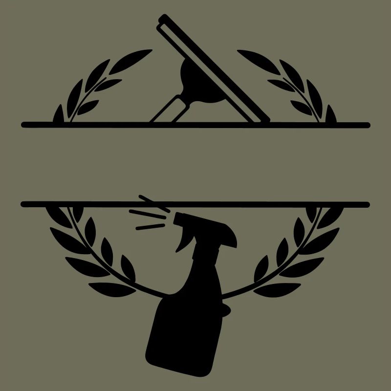 Sauberer Fensterwascher Logo Lorbeerkranz