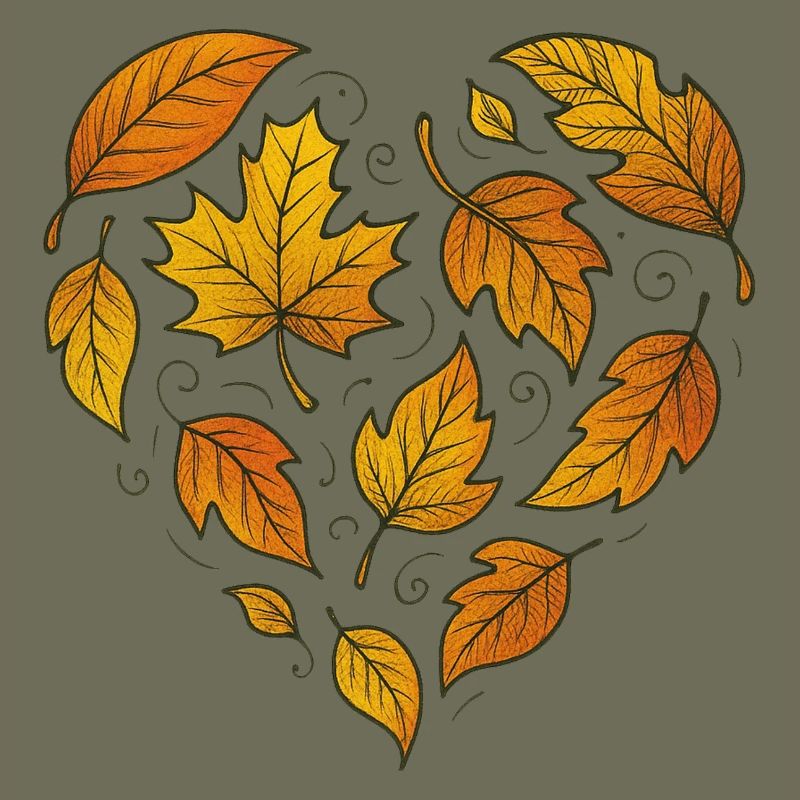 Herbstliches Herzblattmuster