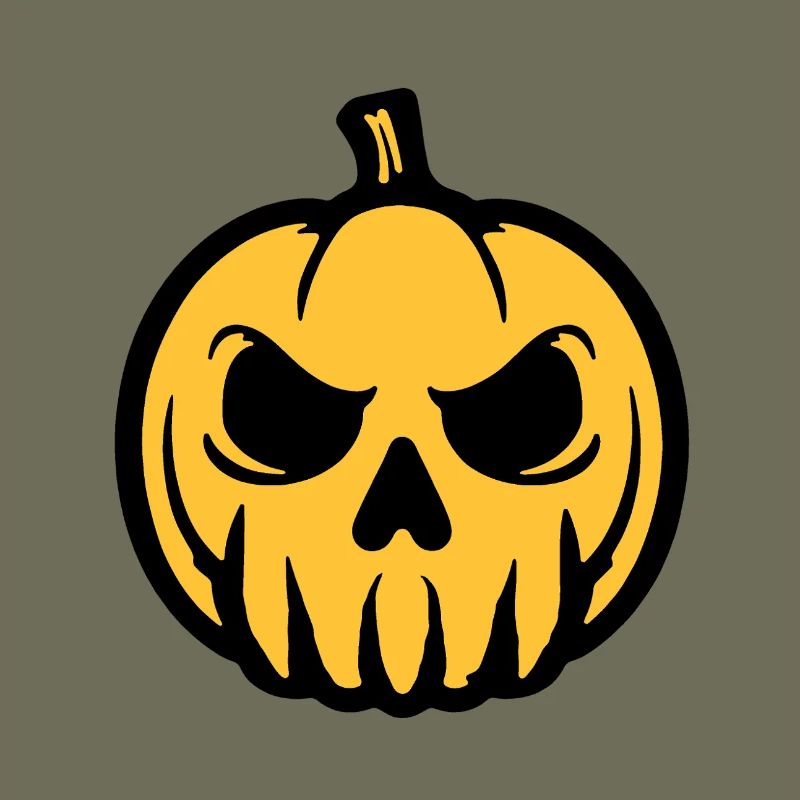 Pumpkin Skull Yellow Black