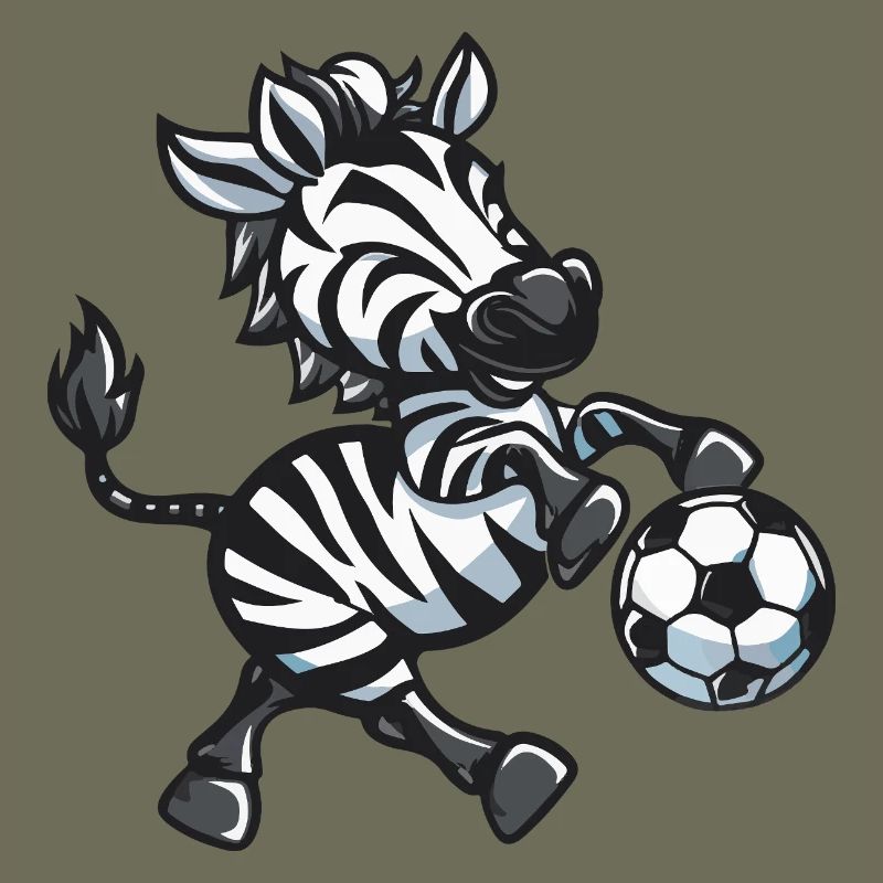 Zebra player with ball