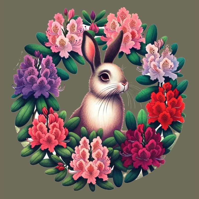 Circular Floral Rabbit