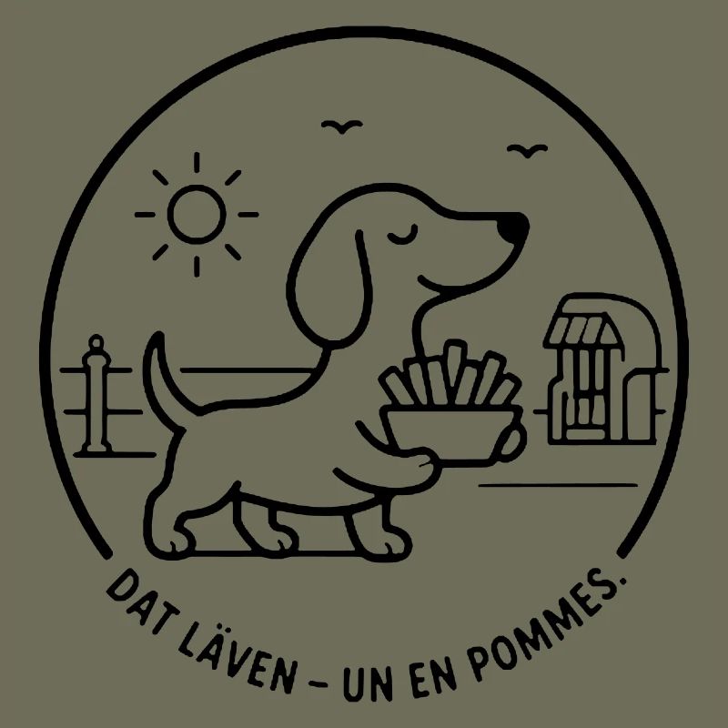 Dackel dat Läven un een Pommes