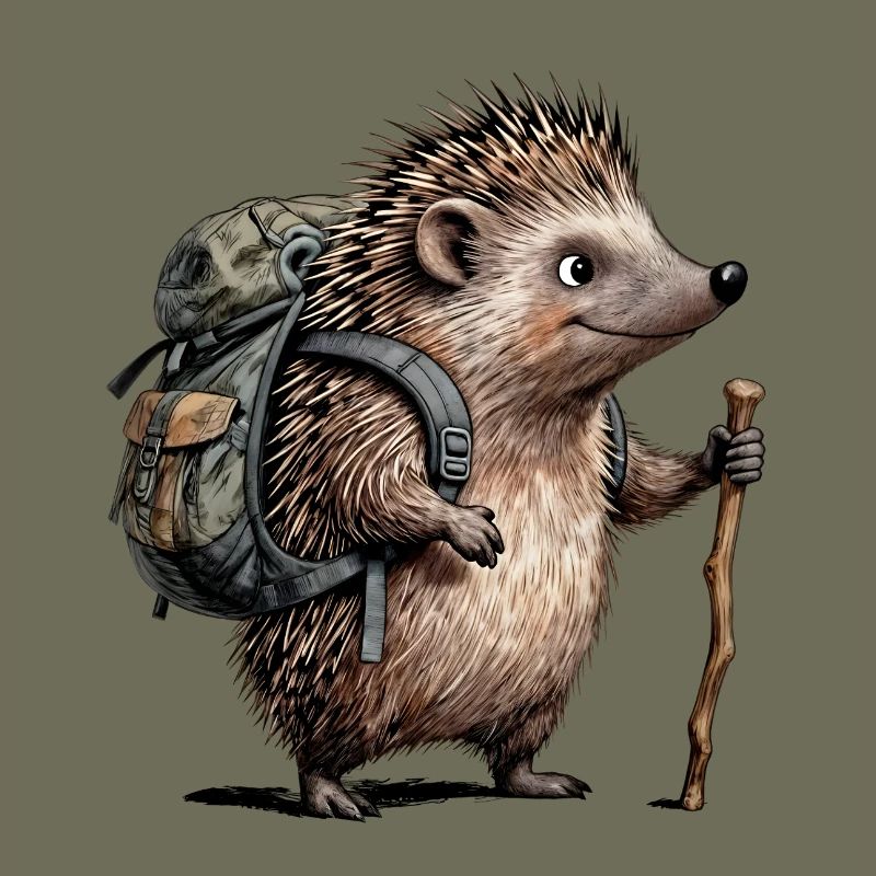 Wanderigel mit Rucksack