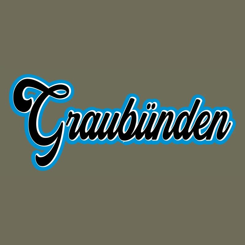 Graubünden Script mit Blau Outline