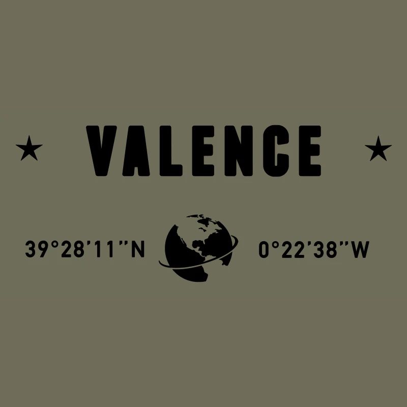 Valence, Espagne, coordonnées GPS, globe