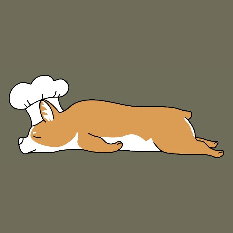 Funny Corgi Chef Cooking Baker Resting Kitchen Gif