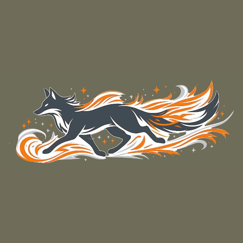 Flaming fox in fire flight