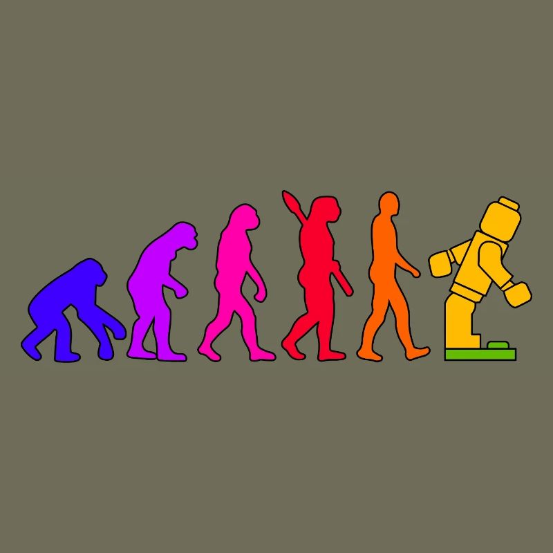 Klemmbaustein Evolution Menschheit Noppenbaustein