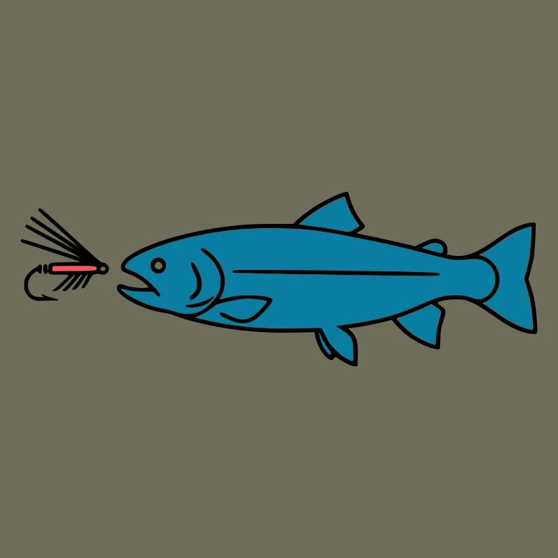 Fliegenfischen Forelle Biss Köder Vektor