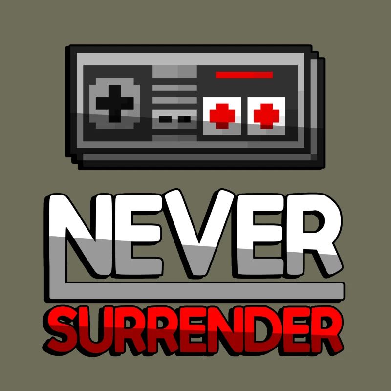 NEVER SURRENDER (Rot) + NES Controller - Gaming