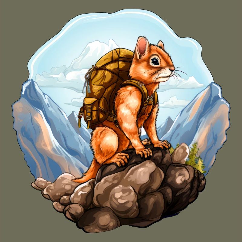 Eichhörnchen Bergsteiger / Wandern Eichhörnchen