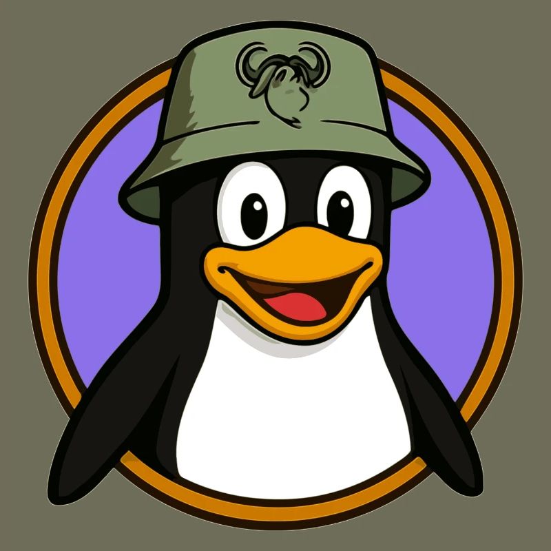 Tux Linux + GNU Hut