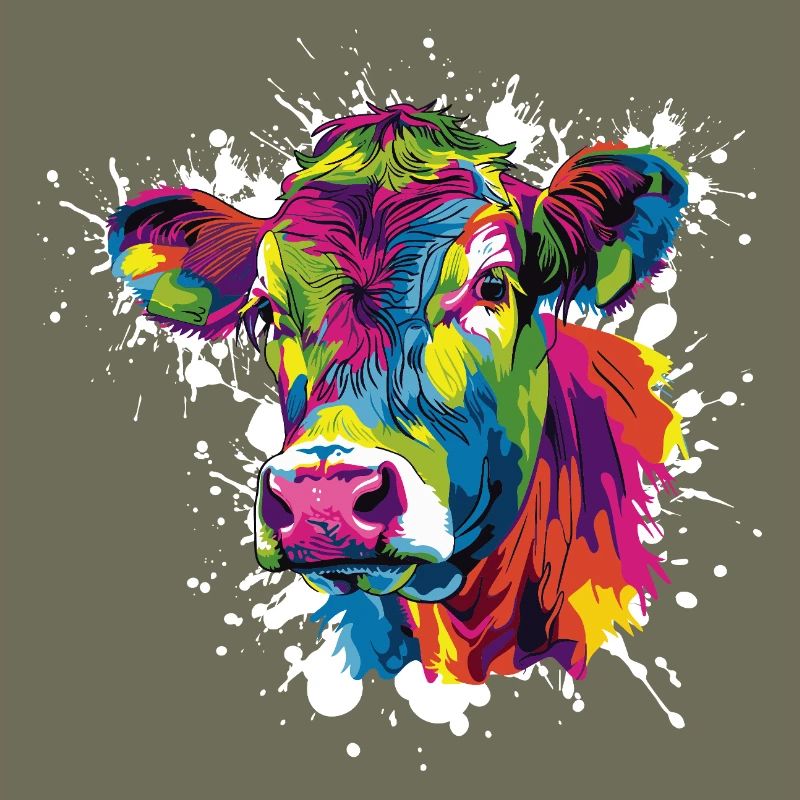Explosion de couleurs Cow Pop Art