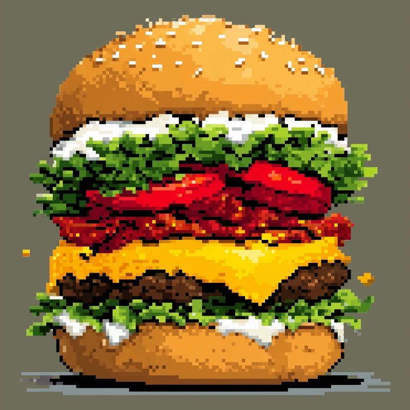 Pixelhamburger Retro Pixelkunst
