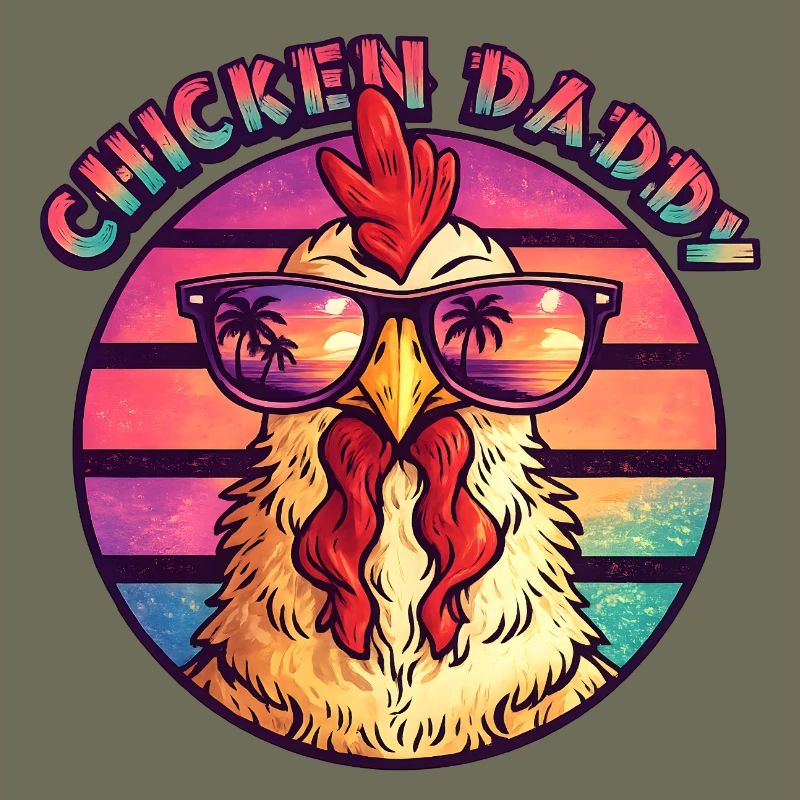 Design rétro de lunettes de soleil coq Chicken Daddy