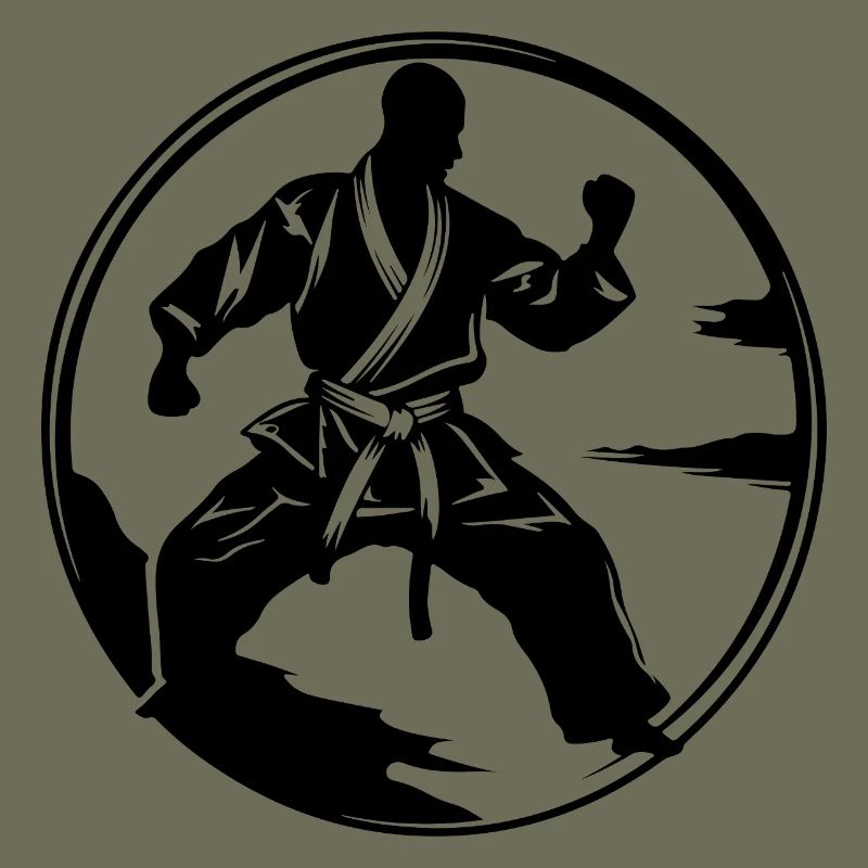 Karate Man Silhouette