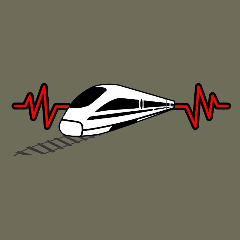 Heartbeat avec train - cheminot, conducteur de train conception