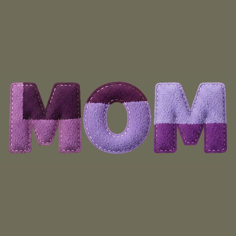 Mom Patchwork FontTypography Purple Statement
