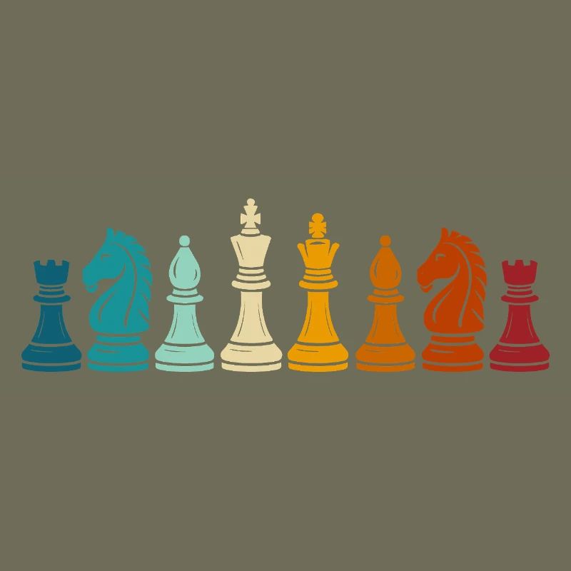 Rainbow Chess Game Pieces