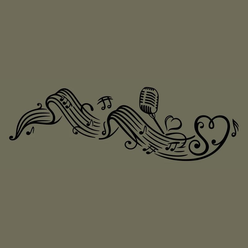 Notenblatt mit microphon, music, notes, clef