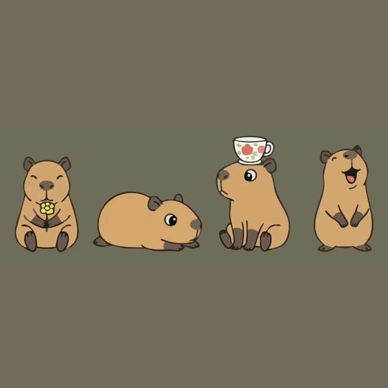 Capybara Tea Time Quartet