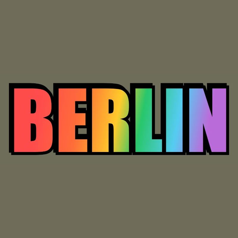 Berlin Rainbow Gradient Letters LGBT
