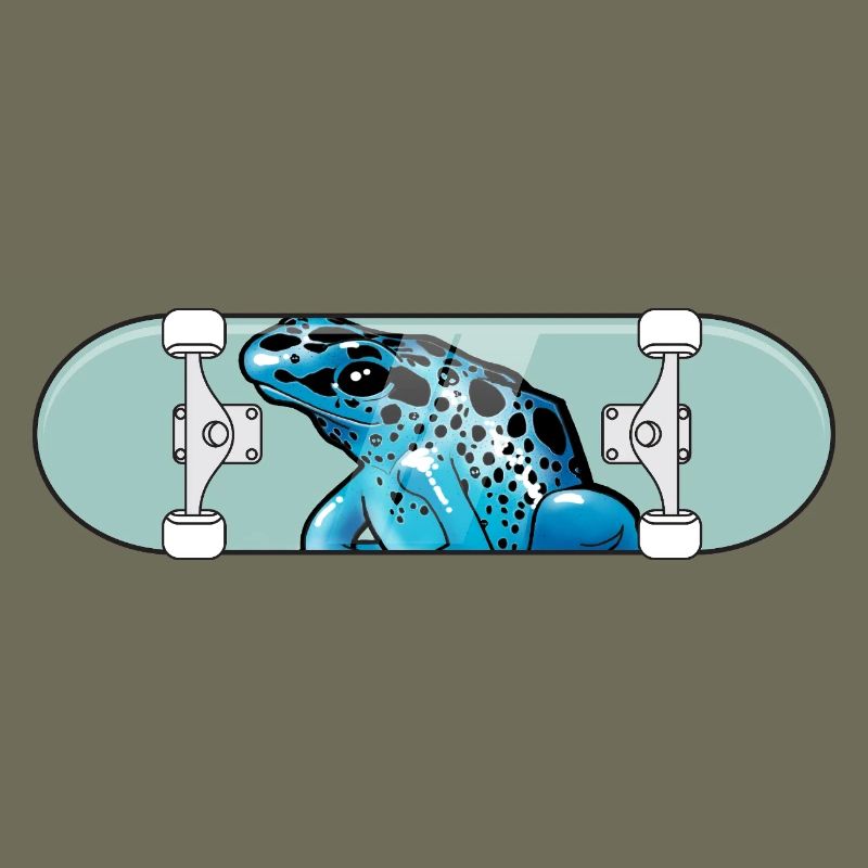 Blue Frog auf Skateboard