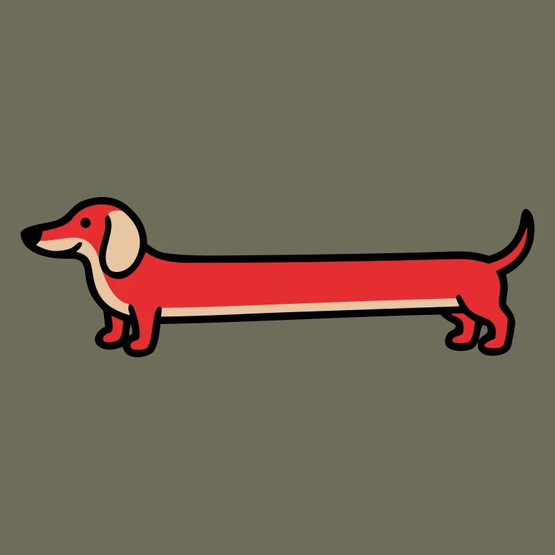 Dackel Teckel Hund Flat Design