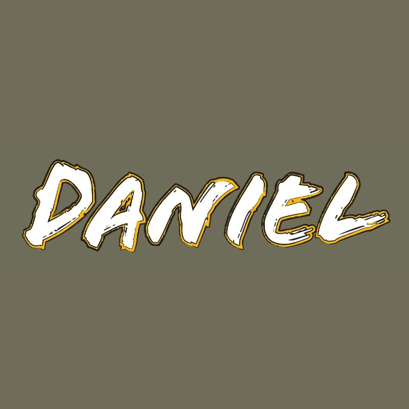 Profil doré du lettrage Daniel