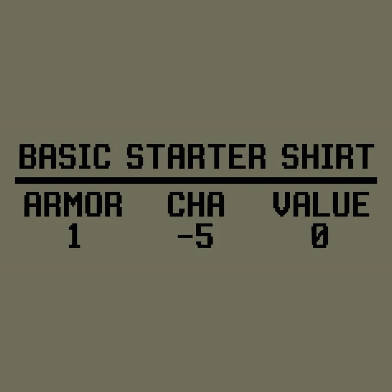 Funny RPG Basic Starter Shirt Stat Block Video