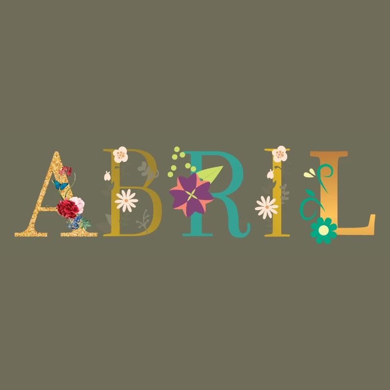 Nom ABRIL décoré de fleurs