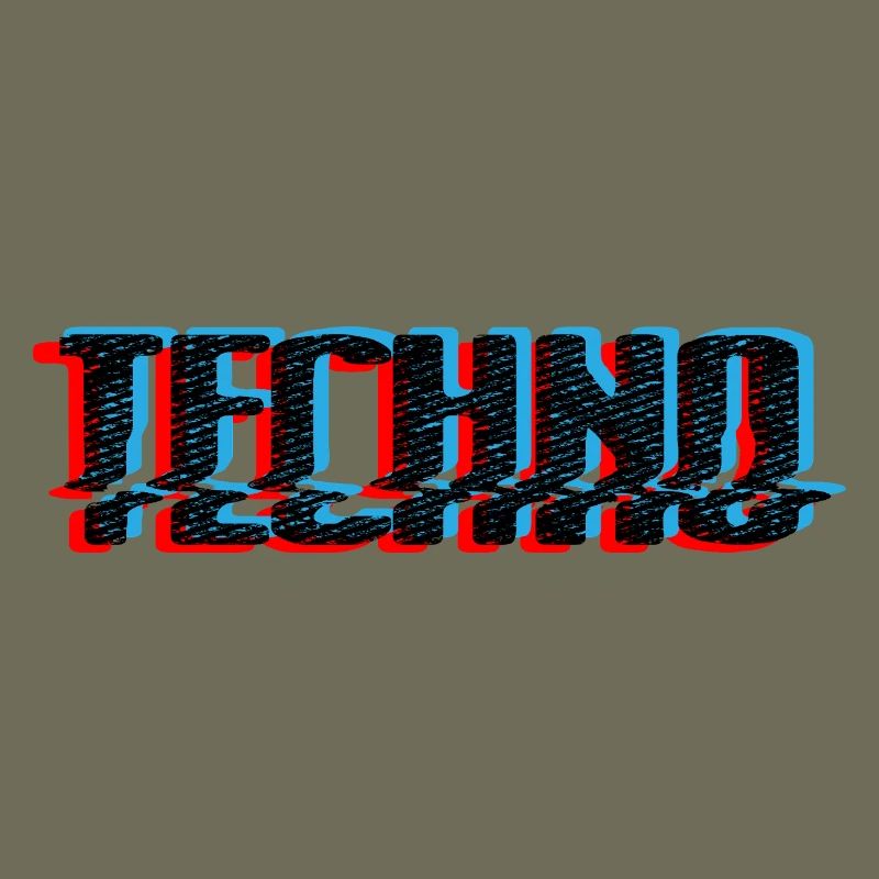 Techno Blue Neon Overprint Typographie