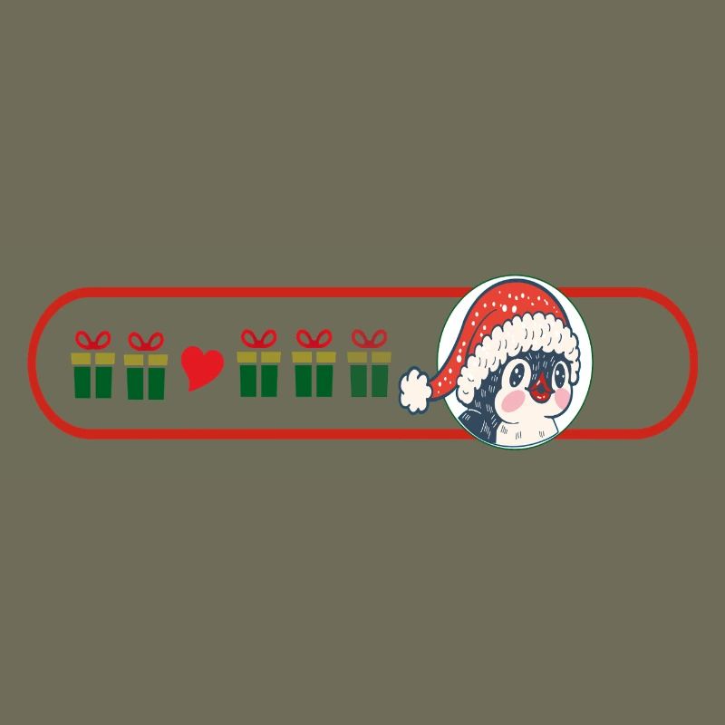 Weihnachtspinguin mit Geschenken