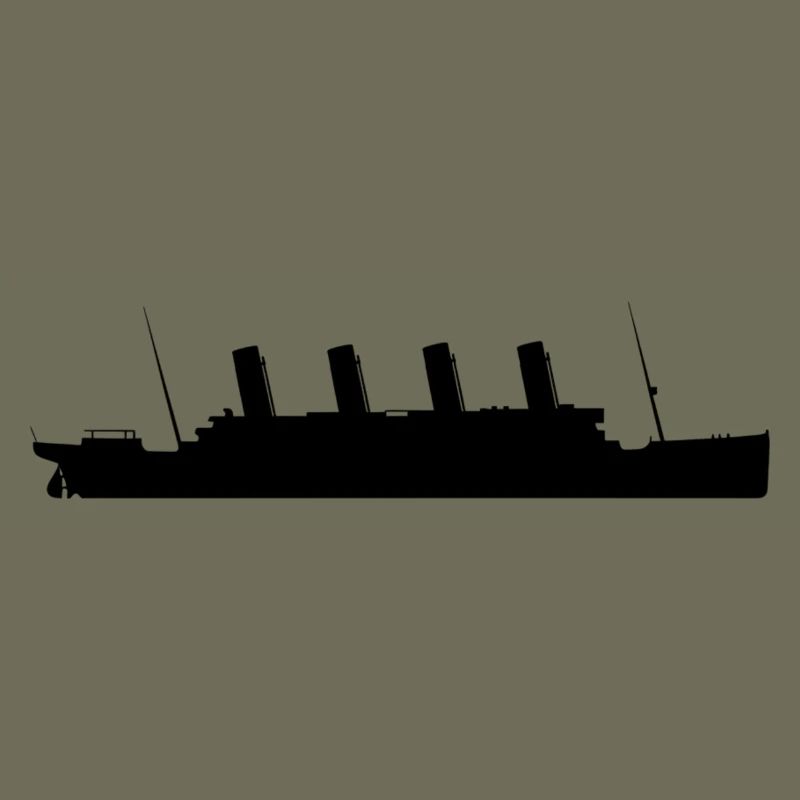 Titanic Silhouette Ship Design Minimaliste