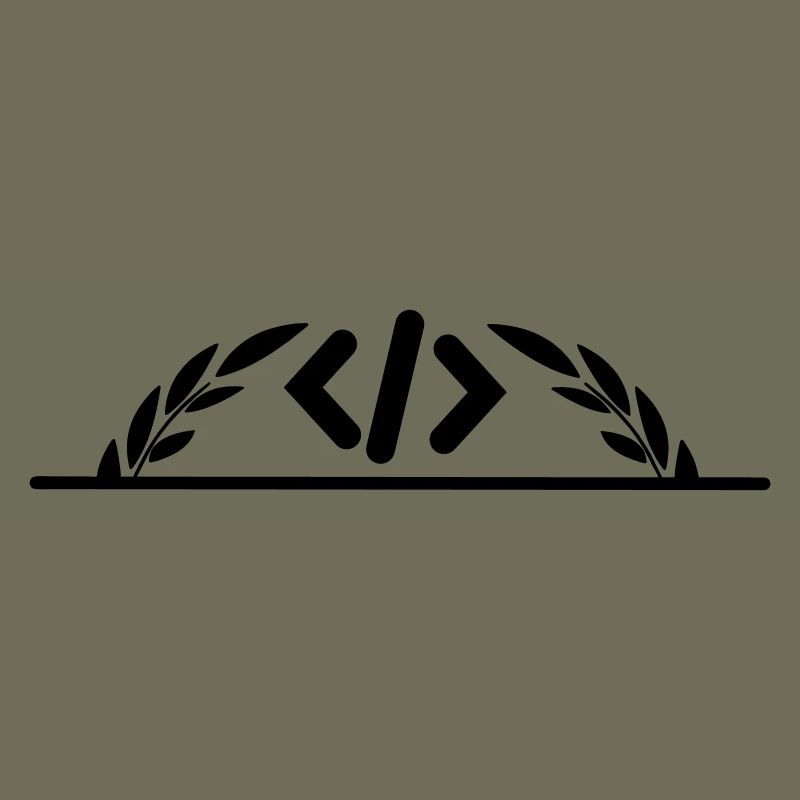 Logo de code en demi-couronne de laurier