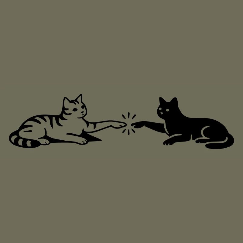 Cats Touch Paws Michelangelo