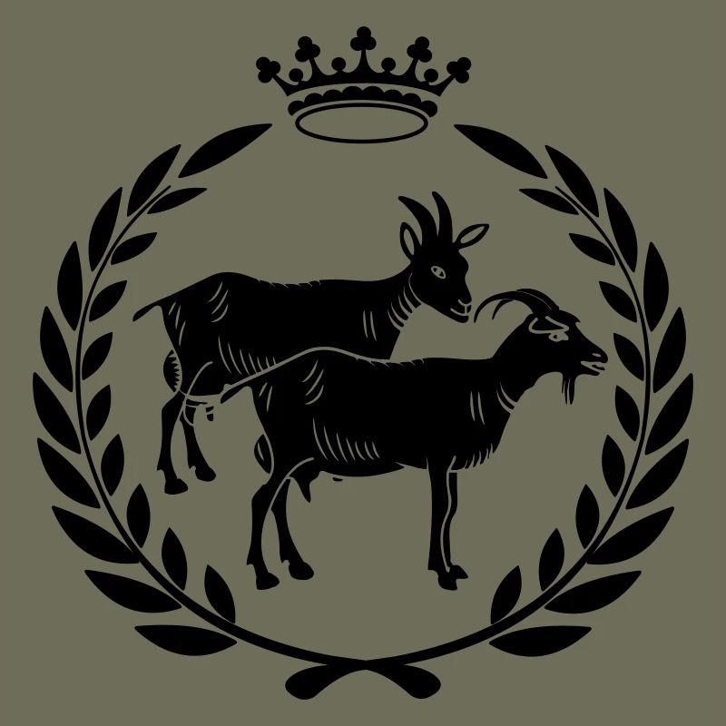 Couronne de laurier logo de chèvre