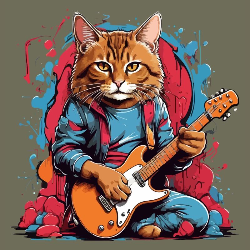 Cat With Guitar