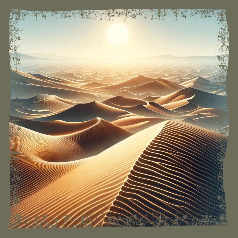 Coucher de soleil dans le désert du Sahara