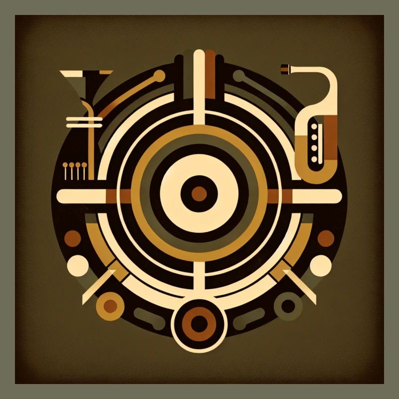 Abstract music design with retro elements