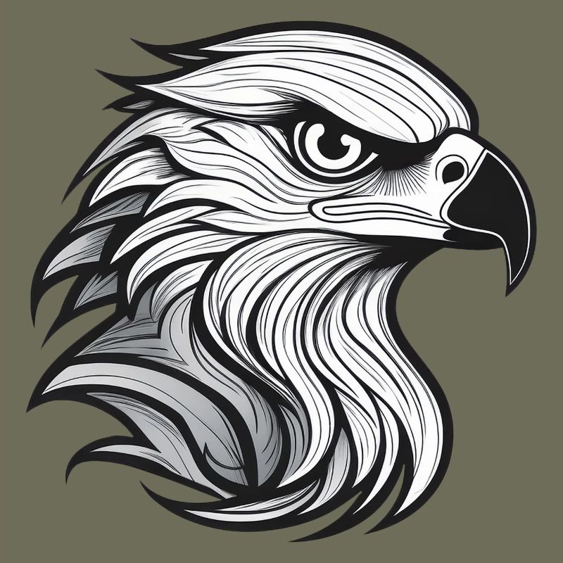 Expressionist eagle head-laying